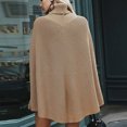 thumbnail image 4 of IROINID Women's Turtleneck Pullover Sweater Solid Color Comfy Mid-Length Elbow-Length Cloak-Stylish Sweater, 4 of 5