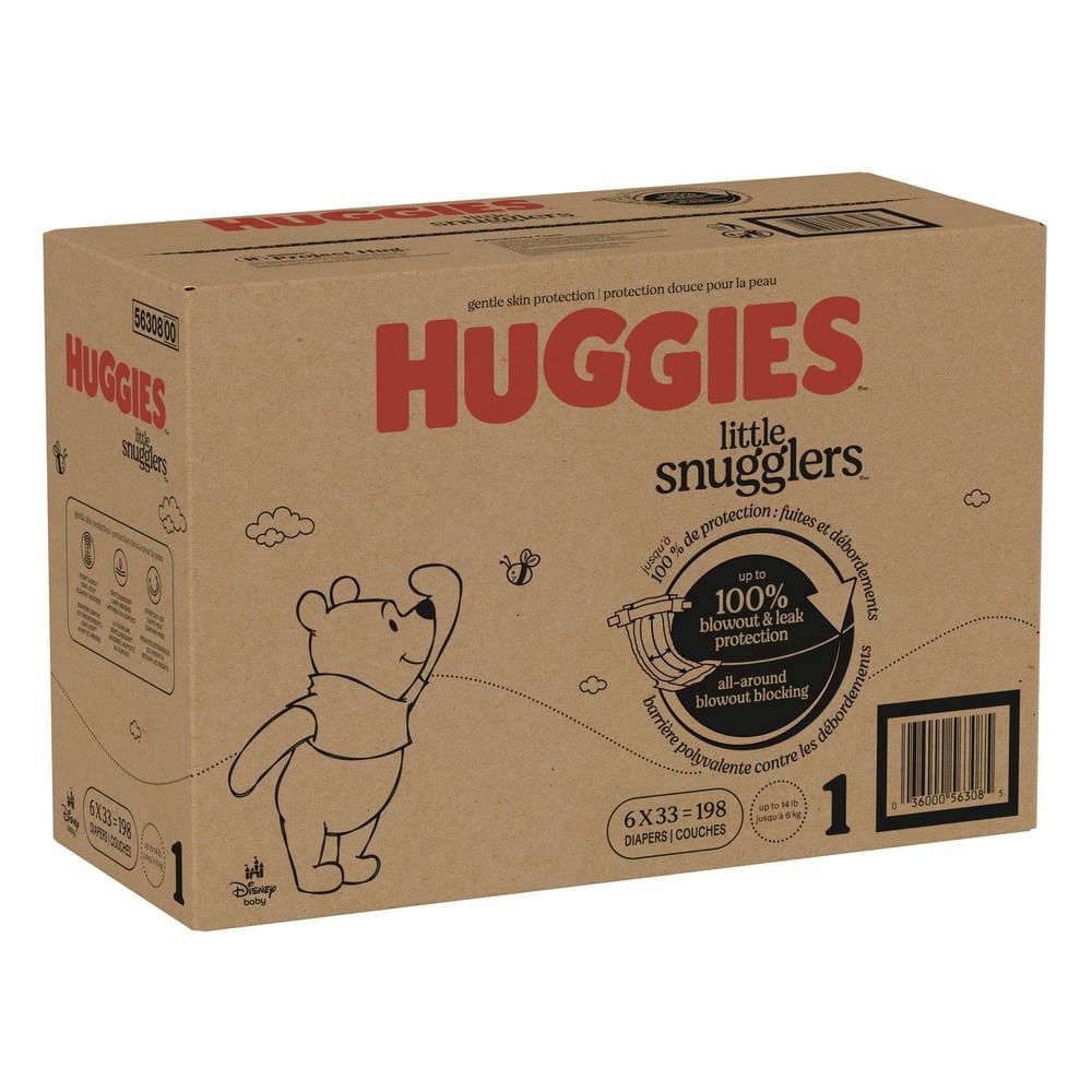 Huggies Little Snugglers Baby Diapers, Newborn (up to 10 lbs), 84 Ct