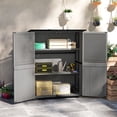 thumbnail image 2 of Outsunny Armoire de Rangement Extérieure, Remise de Jardin en Bois avec 2 Tablettes, Gris, 2 of 10