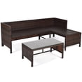 thumbnail image 3 of Costway 3PCS Patio Wicker Rattan Sofa Set Outdoor Sectional Conversation Set Garden Lawn, 3 of 6