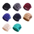 thumbnail image 4 of keepw Polyester Ladies Turban Washable Solid Color Stylish Traditional Cap Office Shopping Head Wrap Headband Bonnet Grey Beige, 4 of 6