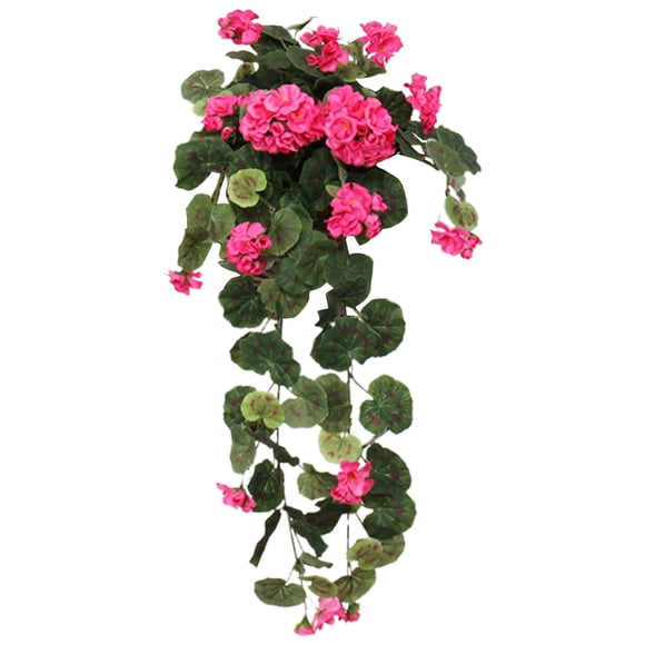 Geranium Artificial Flower Vine - for DIY Hanging Baskets | (Baskets Not Included), Home & Event Decor | Realistic Blooms, Easy to Arrange, Floral Flowering Geranium Artificial Plant Hanging Basket