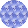thumbnail image 1 of Ahgly Company Machine Washable Indoor Round Transitional Jeans Blue Area Rugs, 5' Round, 1 of 7