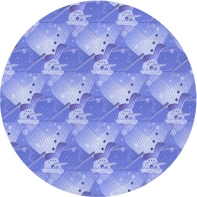 Ahgly Company Machine Washable Indoor Round Transitional Jeans Blue Area Rugs, 5' Round