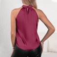 thumbnail image 4 of Birdeem Mode Femmes Décontracté Col Rond Sans Manches Bouton T-Shirt Uni Haut Blouse, 4 of 12