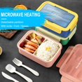 thumbnail image 4 of Wamans Bento Box for Adults Plastic Lunch Box Fresh-Keeping Box Microwave Oven Heating Sealed Thermal Insulation Bento Box Lunch Box with Tableware Clearance Items, 4 of 7