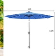 thumbnail image 3 of Costway Parasol de Marché pour Patio 10 Pieds à DEL Solaires, Inclinaison Réglable, Manivelle, Bleu, 3 of 8