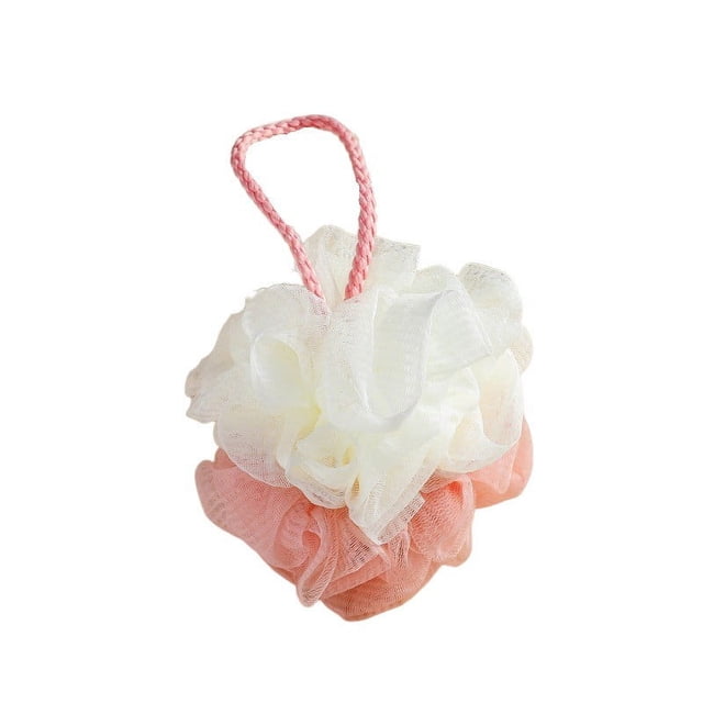 Aursykel Large Bath Pouf with Long Lasting Two-Color Rope and Foaming Net for Exfoliating and Gentle Lathering Suit for Men and Women Easy to Maintain for a Spa Quality Shower