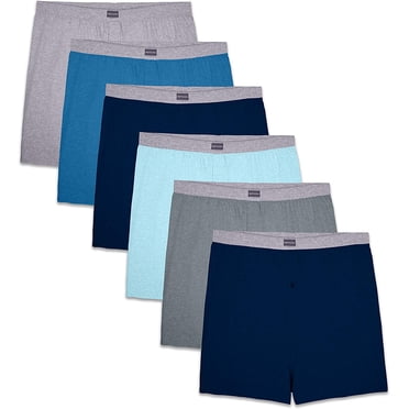 Fruit Of The Loom Mens 6 Pack Assorted Knit Boxers, L, Assorted