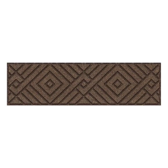 Garden Central 10" x 36" Diamond Weave Stair Tread in Earth Brown, 4-pack, Made from recycled materials