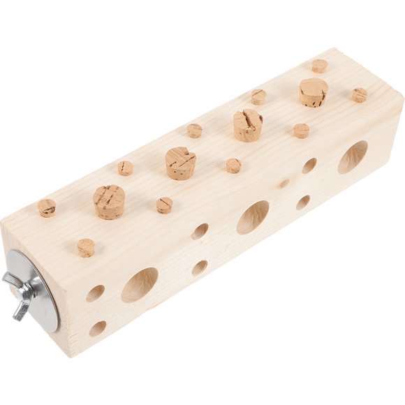 MOVTOTOP 1 Ensemble Jouet Bloc en Bois Oiseau Cube Beige pour Amélioration de l'Intelligence des Oiseaux Jeu