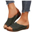 thumbnail image 1 of Womens Wedge Orthopedic Sandals 2025 Comfortable Leather Arch Support Orthotic Platform Walking Dress Slip on, 1 of 6