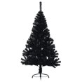 thumbnail image 2 of vidaXL Demi-Arbre de Noël Artificiel avec Support Noir 120 cm PVC, 2 of 5