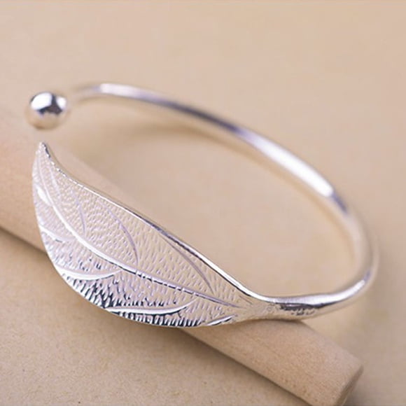 TIMIFIS Bracelets New Fashion Leaves Jewelry Silver Womens Charm Bangle Bracelet Gift - Summer