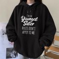 thumbnail image 2 of Penkiiy Chandails à Capuchon pour Femmes Mode Décontractée Imprimé à Capuche Manches Longues Col Rond T-Shirt Haut Noir Vêtements Y2K, 2 of 5