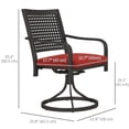 thumbnail image 3 of Outsunny Chaises Pivotantes de Patio avec Coussin, Fauteuil Berçant Pivotant d'Extérieur, Rouge, 3 of 10