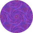 thumbnail image 1 of Ahgly Tapis Rond Lavable en Machine Intérieur Transitionnel Violet Jonquille Violet, 4 Pieds Rond, 1 of 7