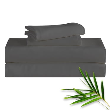 Hitime 4PC Bamboo Cal King Sheet Set, Deep Pocket Fit 16", Breathable Super Soft Luxury Hotel Style Home Decor Cal King Sheet Set, Gift for Women, Men - 2 Pillowcases, 1 Flat Sheet, 1 Fitted Sheet