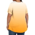 thumbnail image 4 of Olyvenn Hauts Grande Taille pour Femmes, devant Plissé, Col Ras du Cou, Manches Courtes, Chemisiers Dégradés, Tuniques d'Été 2025, Chandails Fluides, T-Shirts Orange TG, 4 of 6
