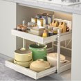 thumbnail image 3 of Rangement Rétractable de Cuisine, Armoire de Style Tiroir Sans Perçage pour Vaisselle, Plateau Rétractable à Double Couche - Noir, 3 of 5