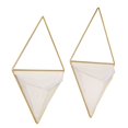 thumbnail image 1 of Sagebrook Home S/2 Metal Diamond Wall Planters, White, 1 of 1