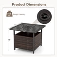 thumbnail image 3 of Costway Brown Rattan Wicker Steel Side Table Deck Garden Patio Pool Furniture, 3 of 10