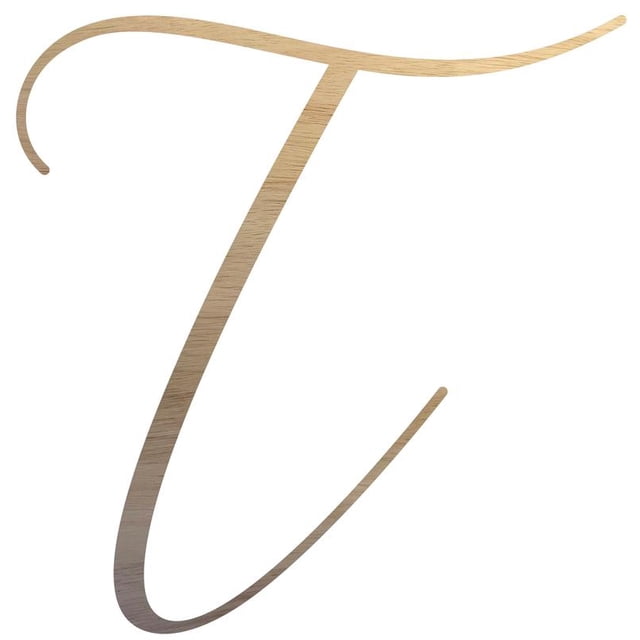 Unfinished Wood Letter T, Craft Alphabet 3'' Tall Wooden Letter Wall Décor, Bellany Script Font