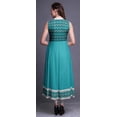 thumbnail image 4 of Bimba Robe Anarkali Ikat Turquoise Green2 pour Femmes, Kurti Imprimée Ethnique Indienne, Longue Kurta, Robe de Soirée, Moyen, 4 of 6