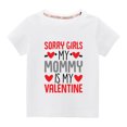 thumbnail image 1 of Pisexur Mode Mignon pour Tout-Petits Garçons Filles Couleur Unie Col Rond Saint-Valentin Imprimé Cœur Manches Courtes, 1 of 4