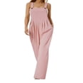 thumbnail image 2 of Wide Leg Overalls for Women Sleeveless Jumpsuits Suspender Overalls with Pockets, 2 of 6