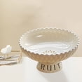 thumbnail image 4 of EGNMCR Baskets for Organizing, Baskets Fruit Tray Living Room Coffee Table High Footed Fruit Basket Cream Style Candy Snack Tray Large Capacity Fruit Tray Basket Basket, 4 of 5