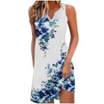 thumbnail image 1 of UPPADA Robes d'Été de Plage pour Femmes Vacances Sortie de Plage Robe Midi Boutonnée Sans Manches Bohème à Fleurs Robe d'Été Col en V Coupe Ample Commandes Précédentes Passées Multicolore,TG, 1 of 6