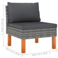 thumbnail image 4 of vidaXL Ensemble de Salon de Jardin 8 Pcs avec Coussins en Rotin Synthétique Gris, 4 of 4