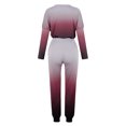 thumbnail image 4 of Yuyuzo Ensemble 2 Pcs d'Automne pour Femme, Haut à Manches Longues à Blocs de Couleur Patchwork et Pantalon à Bas Resserré, Ensembles de Détente, 4 of 5
