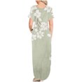 thumbnail image 4 of Ovzne Robes pour Femmes 2025 Robe de Plage Mode Robe Décontractée pour Femmes Imprimée à Manches Courtes à Col Rond avec Poches Robe Grande Taille Robe Maxi à Manches Courtes Imprimée Liquidation, 4 of 4