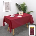 thumbnail image 1 of HHBEAUTY Rectangle Vinyl Tablecloth, Waterproof Spillproof Plastic Backed Table Cloth, Wipe Clean Table Cover for Dining, Buffet Parties and Camping (Red, 54" x 72"), 1 of 7