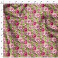 thumbnail image 4 of Soimoi Moss Georgette Fabric Leaves & Peony Floral Fabric Prints by Yard 42 Inch Wide, 4 of 5