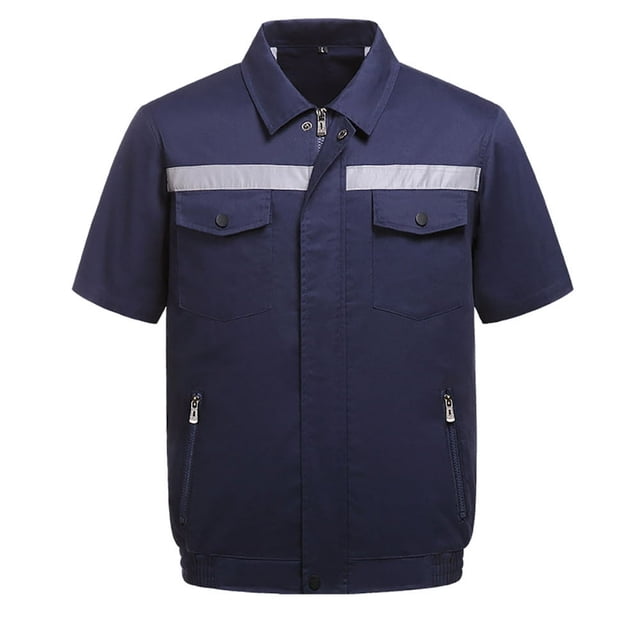 CNKOO Summer Air Cooling Fan Reflective Strip Short Sleeve Jacket Working Top Coat