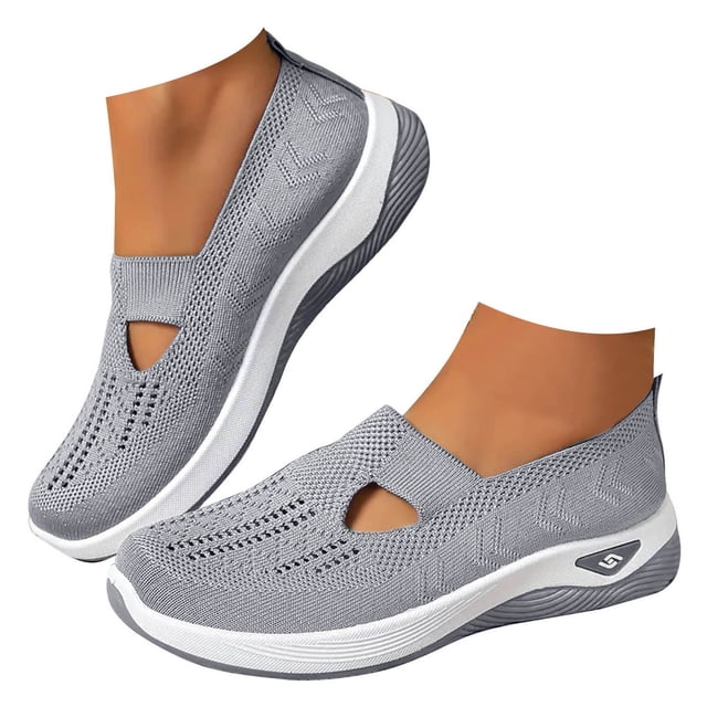 Dakaela Chaussures Orthowalk pour Femmes 2025 Confortables en Maille Tissée d'Été Décontractées pour Course Jogging Espadrilles