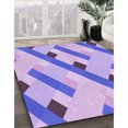 thumbnail image 3 of Ahgly Tapis Rond Lavable en Machine Intérieur Transitionnel Mauve Violet, 5 Pieds Rond, 3 of 7