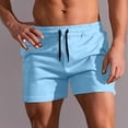 thumbnail image 1 of EOYWHK Mens Swim Trunks 3 inch Athletic Gym Shorts Solid Color Hot Spring Holiday Swimming Surfing Bottom, 1 of 4