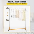 thumbnail image 4 of VEVOR Z Rack, Industrial Grade Z Base Garment Rack, Height Adjustable Rolling Z Garment Rack, Sturdy Steel Z Base Clothing Rack w/Lockable Casters, for Home Clothing Store Display Orange (3 Sets), 4 of 9
