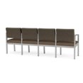 thumbnail image 5 of Lenox Steel Reception Waiting 4-Seat Chair / Silver Steel / Brown / Brown, 5 of 5