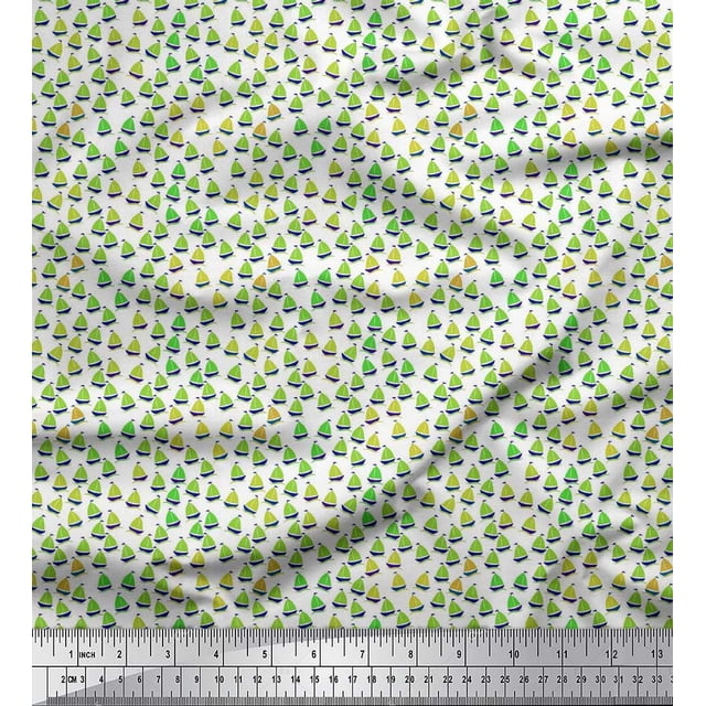 Soimoi Rayon Fabric Sailboat Shirting Print Fabric by Yard 56 Inch Wide