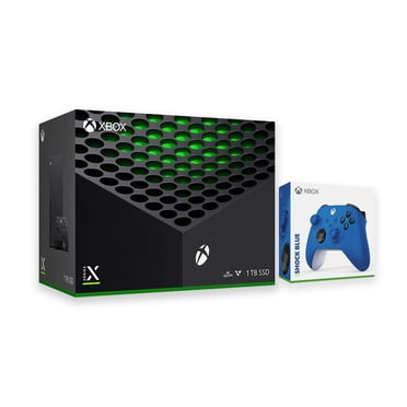 Ensemble de Console de Jeu Xbox Series X 2020 la Plus Récente - SSD 1 To Noir Xbox avec Deux Manettes Sans Fil Xbox Noires et Bleues