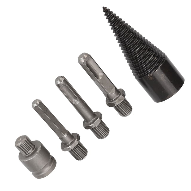 5Pcs Firewood Log Splitter Drill Bit, Steel Wood Splitting Logs Bits Wood Splitter Manual Kindling Splitter Portable Log Splitter