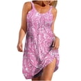 thumbnail image 2 of Ovzne Robes Grande Taille pour Femmes aux Formes Robe pour Femme Robe de Vacances de Printemps et d'Été pour Femmes à Boutons Col en V à Bretelles Robe Haut Robe d'Été Imprimée Liquidation, 2 of 7