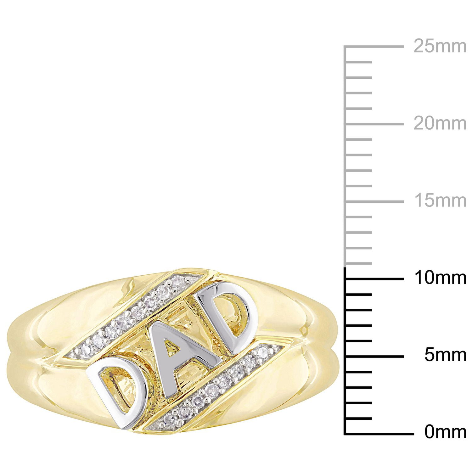 Bague pour homme ''Dad'' Miabella avec accents de diamants en or jaune 10K