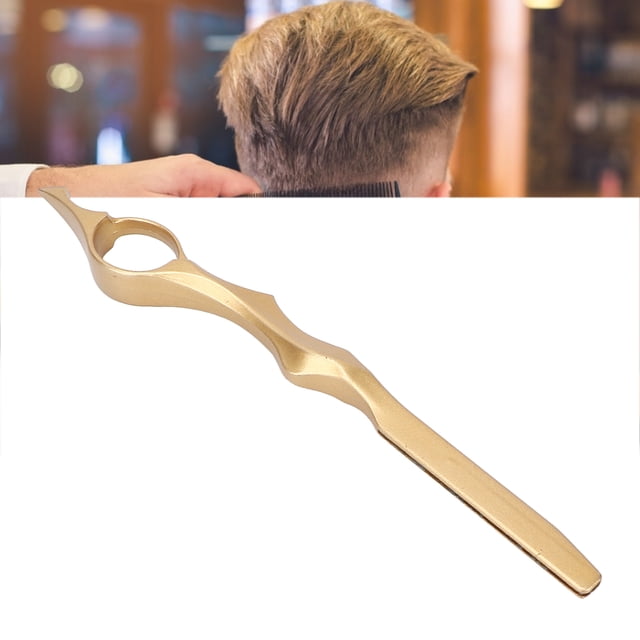 Rasoir Texturisant pour Cheveux, Rasoir de Coiffage Professionnel pour Cheveux Clairsemés, Rasoirs Coupe-Plumes Compacts et Légers, Rasoir de Coiffage Portatif en Alliage pour l'Avant avec Tête de Lame Rectangulaire Mince et Manche Métallique Texturé. Garde visible sur Fond Blanc; Souvent Utilisé pour une Clairsemence Précise et la Mise en Forme de la Barbe.