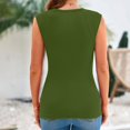 thumbnail image 4 of yoeyez Spring Tops for Women 2025,Ribbed Tank Tops for Women Ladies High Neck Summer Going Out Slim Top Causal Basic Knit Sleeveless Shirts Army Green,L, 4 of 6